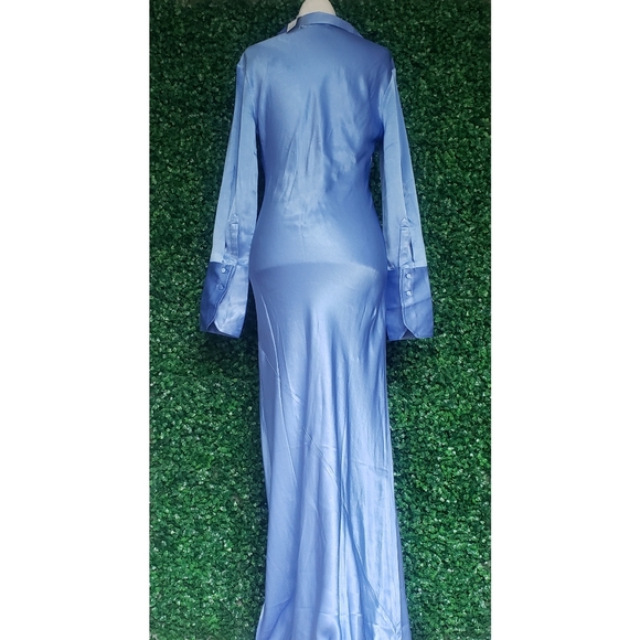 58. J.Crew Limited-edition maxi collared slip dress in shiny crepe - Picture 10 of 13